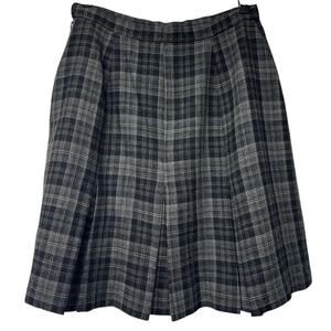Vintage 90’s Y2K Ann Freedberg Mini Skirt Size 6 Black Gray Plaid Short Pleated